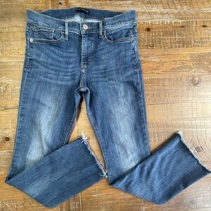 Express Women's Straight Leg Jeans in Medium Blue